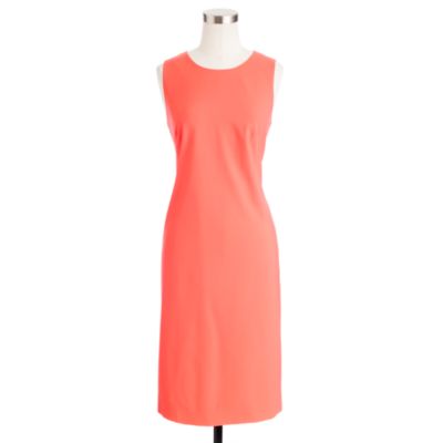 Sleeveless shift dress in stretch wool
