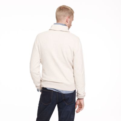 Sueded fleece shawl collar sweatshirt