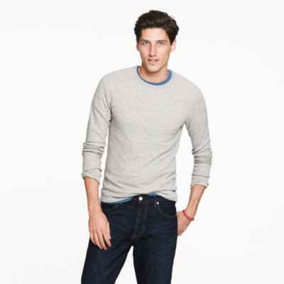Slim waffle crewneck