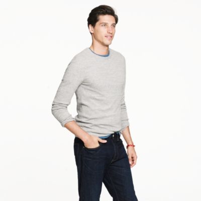 Slim waffle crewneck