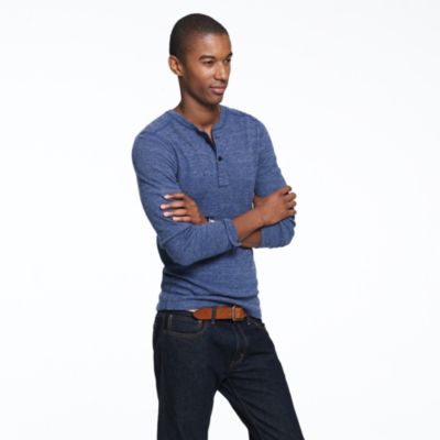 Slim waffle henley