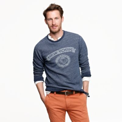 Sueded fleece insignia sweatshirt