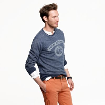 Sueded fleece insignia sweatshirt