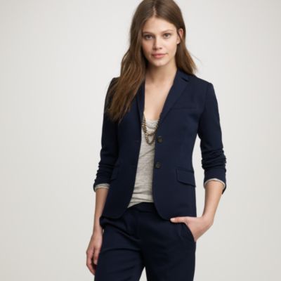 Two-button jacket in wool gabardine