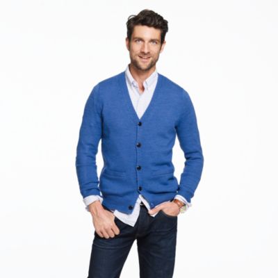 Slim slub merino cardigan