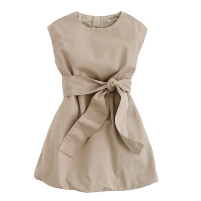 Girls' belted chino bubble dress