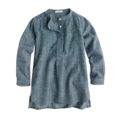 Girls' chambray pindot tunic