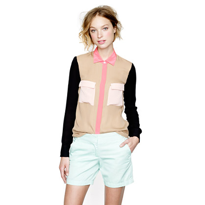 Collection silk colorblock blouse