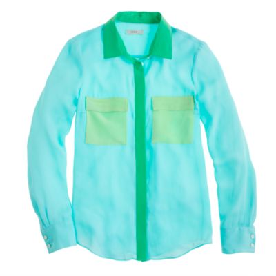 Collection silk colorblock blouse