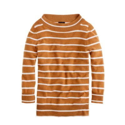 Collection cashmere bateau sweater in stripe
