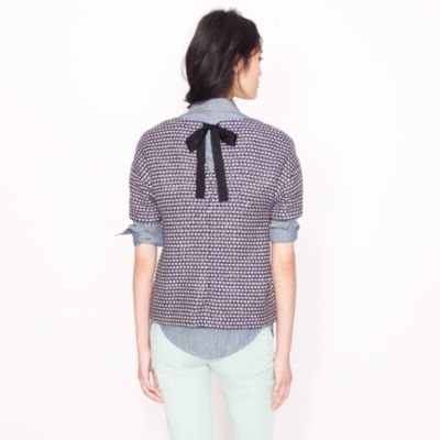 Tie top in navy tweed