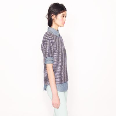 Tie top in navy tweed