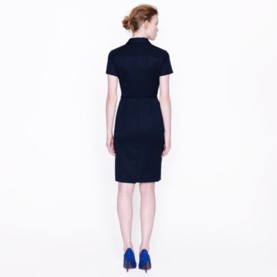 Shirtdress in wool gabardine