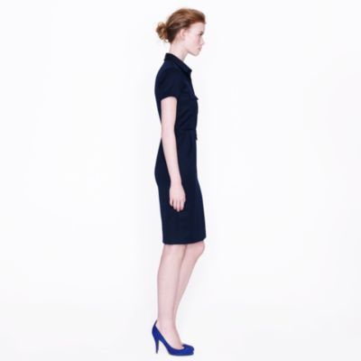 Shirtdress in wool gabardine