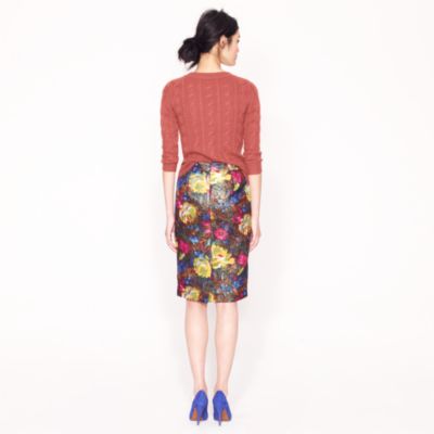 Collection No. 2 pencil skirt in floral brocade