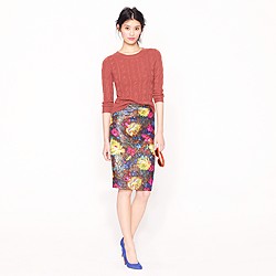 Collection No. 2 pencil skirt in floral brocade
