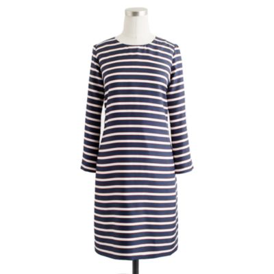 Jules dress in
 stripe silk twill