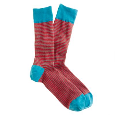 Thin-stripe ribbed socks