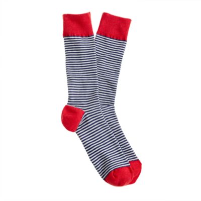 Thin-stripe ribbed socks