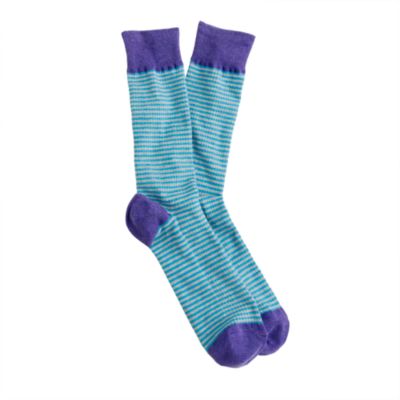 Thin-stripe ribbed socks