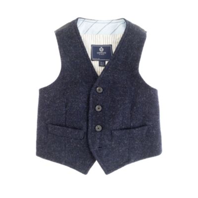 Boys' navy herringbone vest