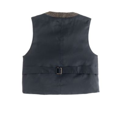 Boys' olive herringbone vest