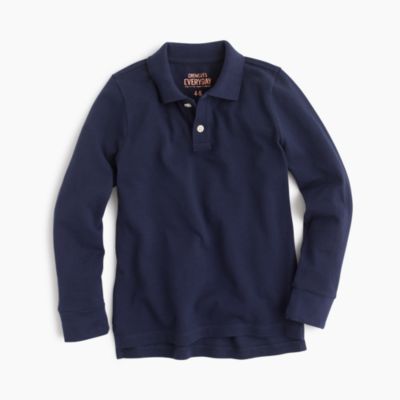 Boys' long-sleeve piqu&eacute; polo