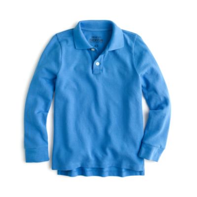 Boys' long-sleeve piqu&eacute; polo