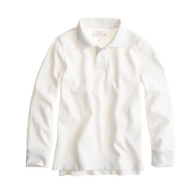 Boys' long-sleeve piqu&eacute; polo