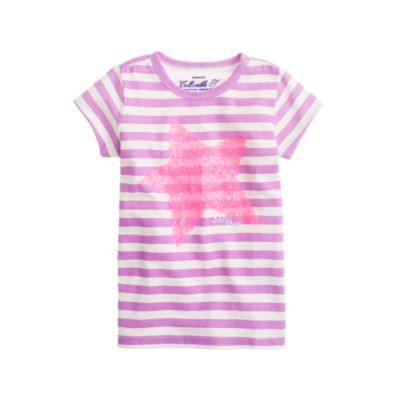 Girls' shining star tee in stripe