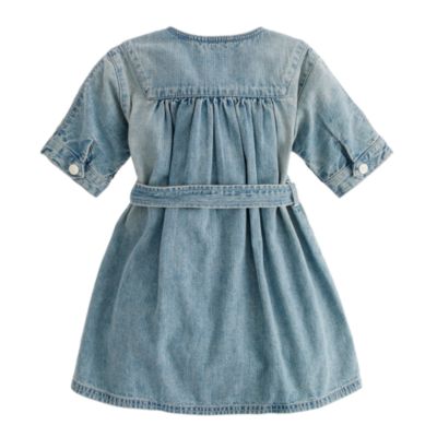 Girls' denim henley dress