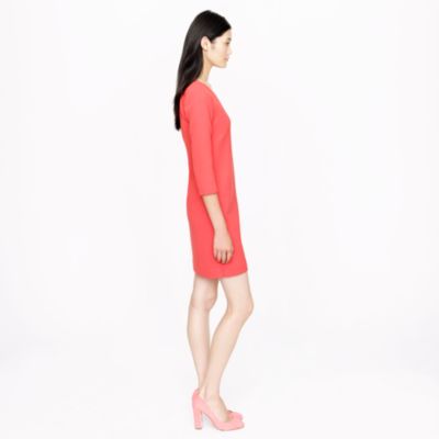 Wool crepe V-neck dress