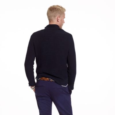 Linen-cotton shawl-collar sweater