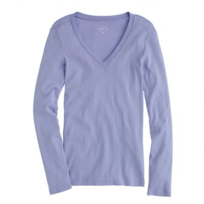 Perfect-fit long-sleeve V-neck tee