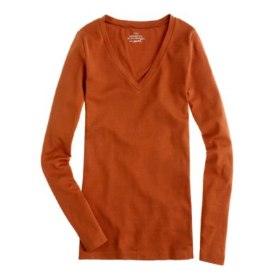 Perfect-fit long-sleeve V-neck tee