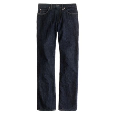 Straight jean in resin crinkle wash