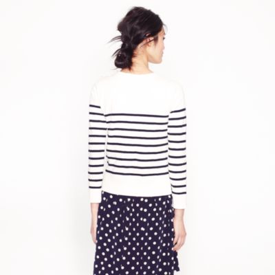 Tortoise-button sweatshirt in stripe