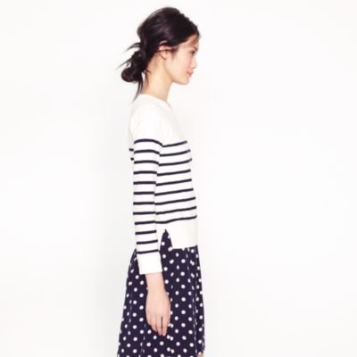 Tortoise-button sweatshirt in stripe