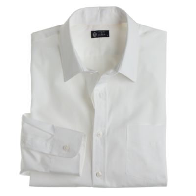 Point-collar regular-fit dress shirt in white