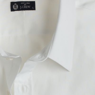 Point-collar regular-fit dress shirt in white