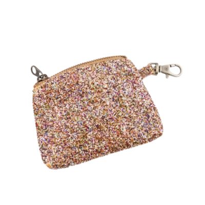 Girls' glitter key chain coin purse