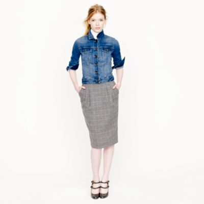 Collection pencil skirt in windowpane