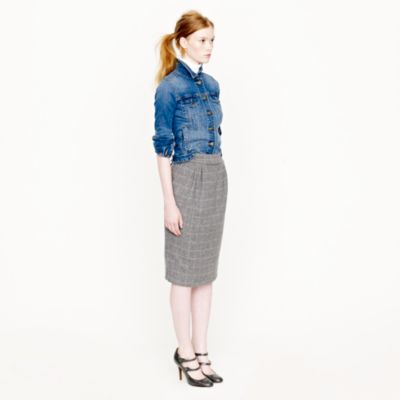 Collection pencil skirt in windowpane