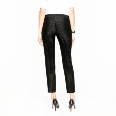 Collection drawstring caf&eacute; capri in jacquard dot