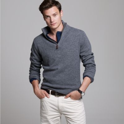 Tall lambswool half-zip sweater