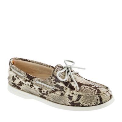 Sperry Top-Sider® Authentic Original 2-Eye Boat Shoe in Embossed Snake Print - flats - Women's shoes - J.Crew :  sperry topsider authentic original 2eye boat shoe in embossed snake print womens shoes flats