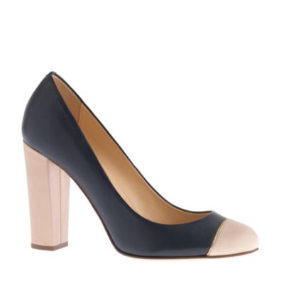 Etta cap toe leather pumps