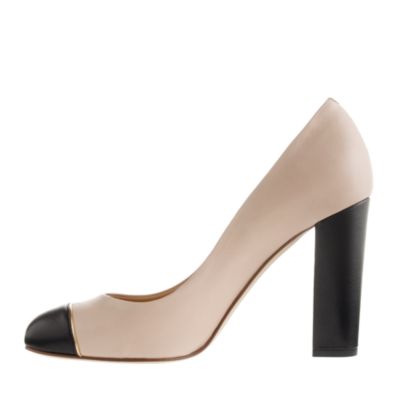 Etta cap toe leather pumps