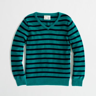 Factory boys' stripe classic V-neck sweater