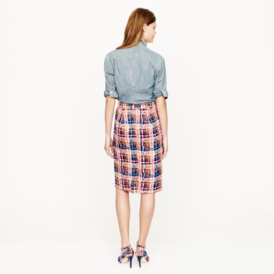 Collection pencil skirt in electric plaid
